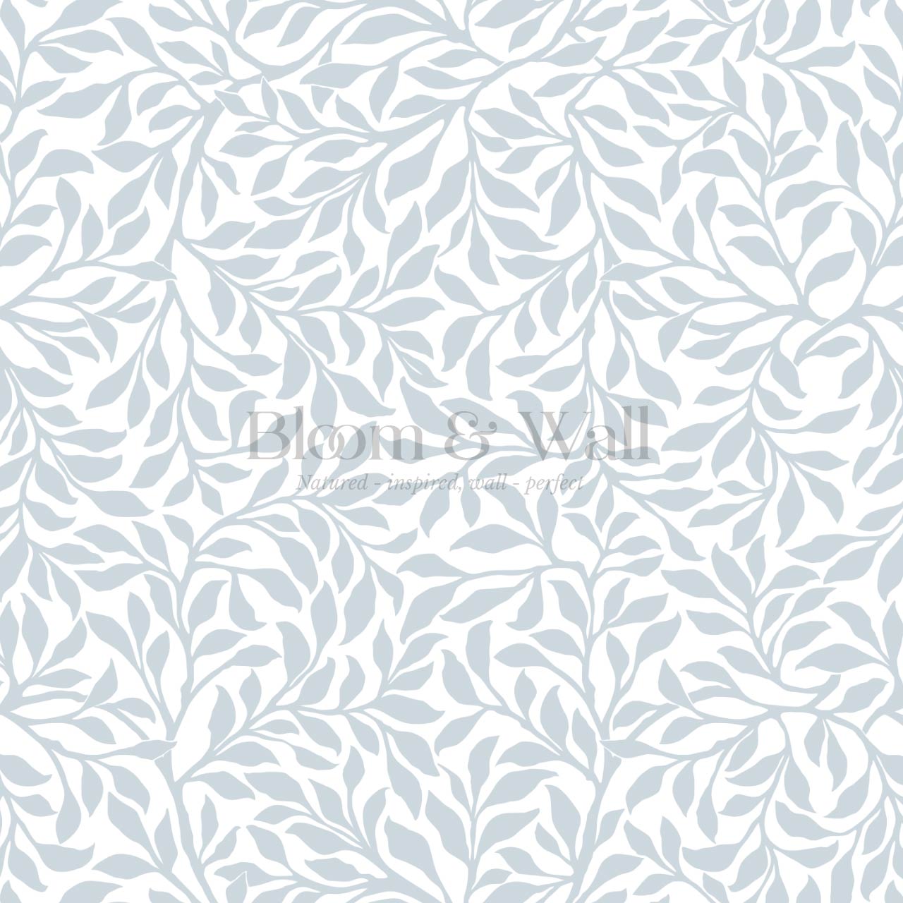 Trinidad Winding Foliage Blue White Wallpaper