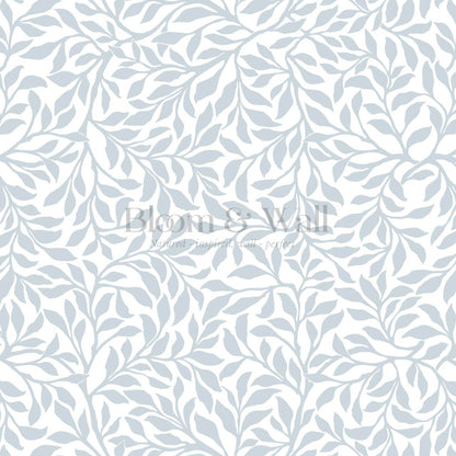 Trinidad Winding Foliage Blue White Wallpaper