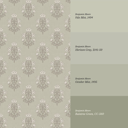 Ava Tulips Smoke Sage Wallpaper