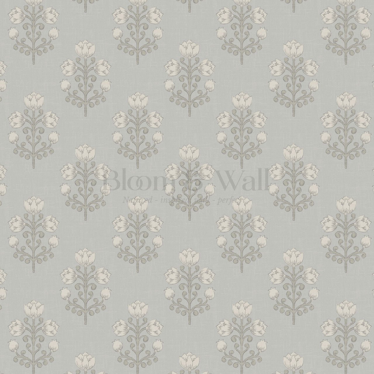 Ava Tulips Pearl Gray Wallpaper