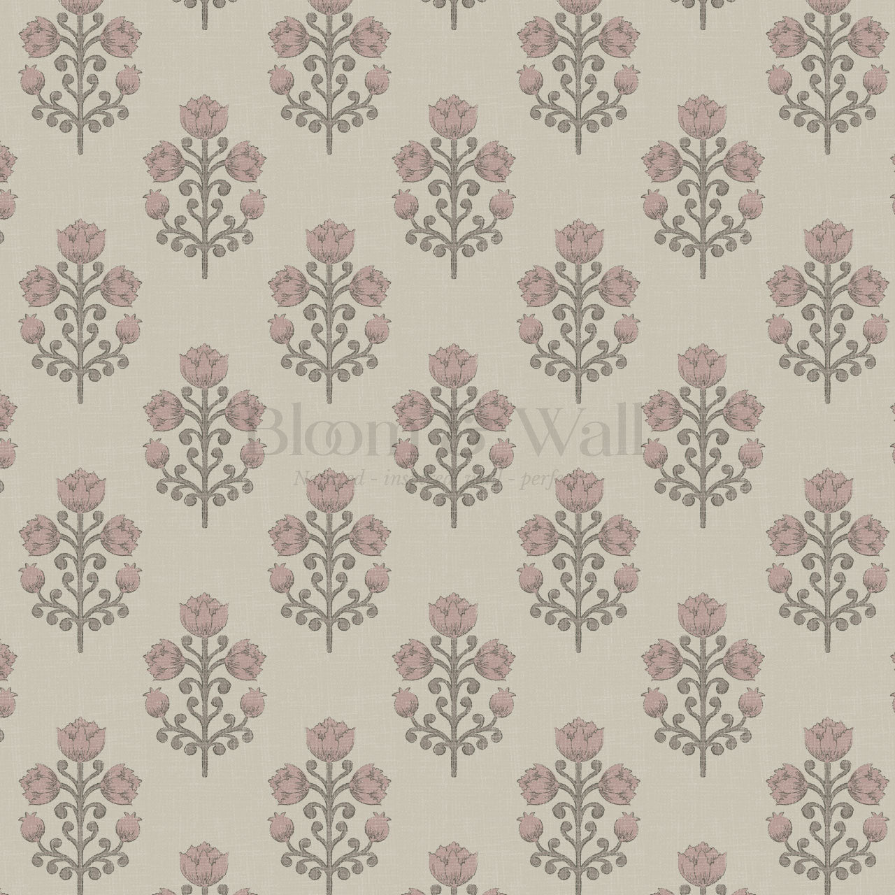 Ava Tulips Smokey Mauve Wallpaper