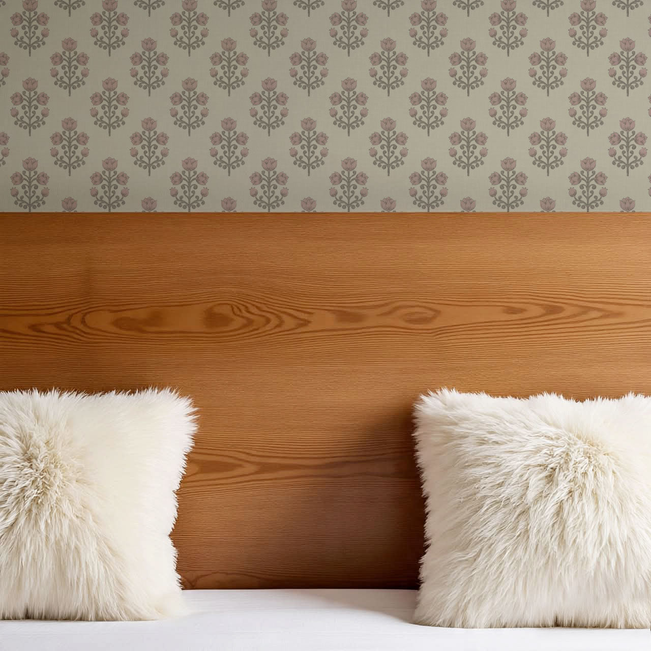 Ava Tulips Smokey Mauve Wallpaper
