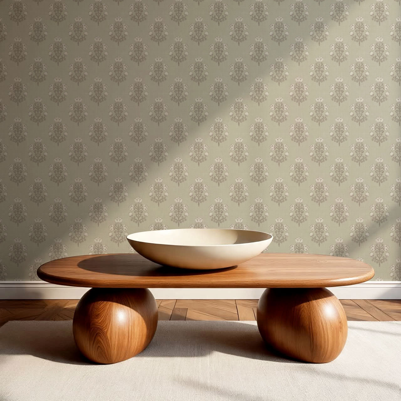 Ava Tulips Smoke Sage Wallpaper