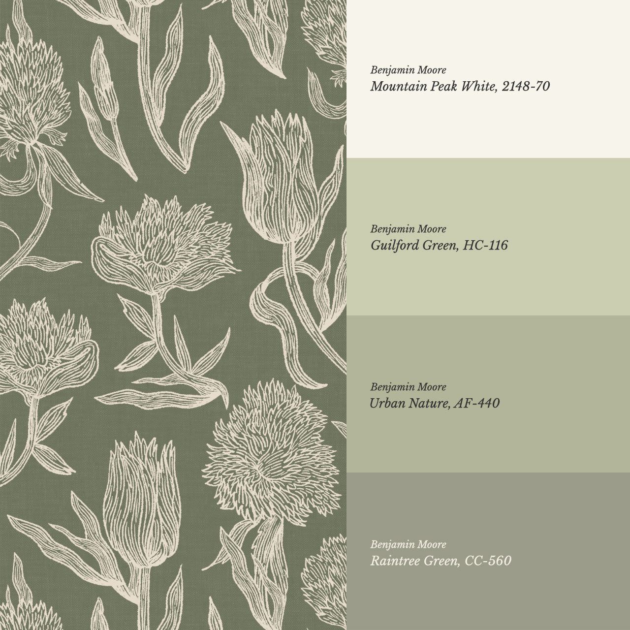 Umbria Trellis Florals Forest Wallpaper