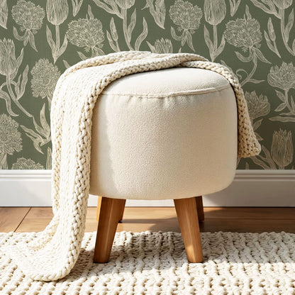 Umbria Trellis Florals Forest Wallpaper