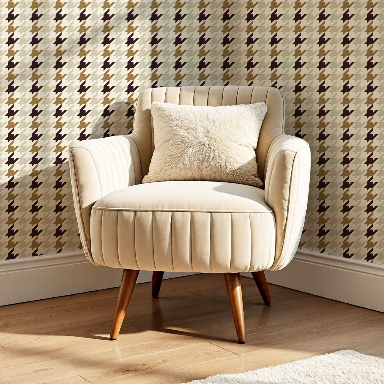Valentina Cotswold Check Olive Wallpaper