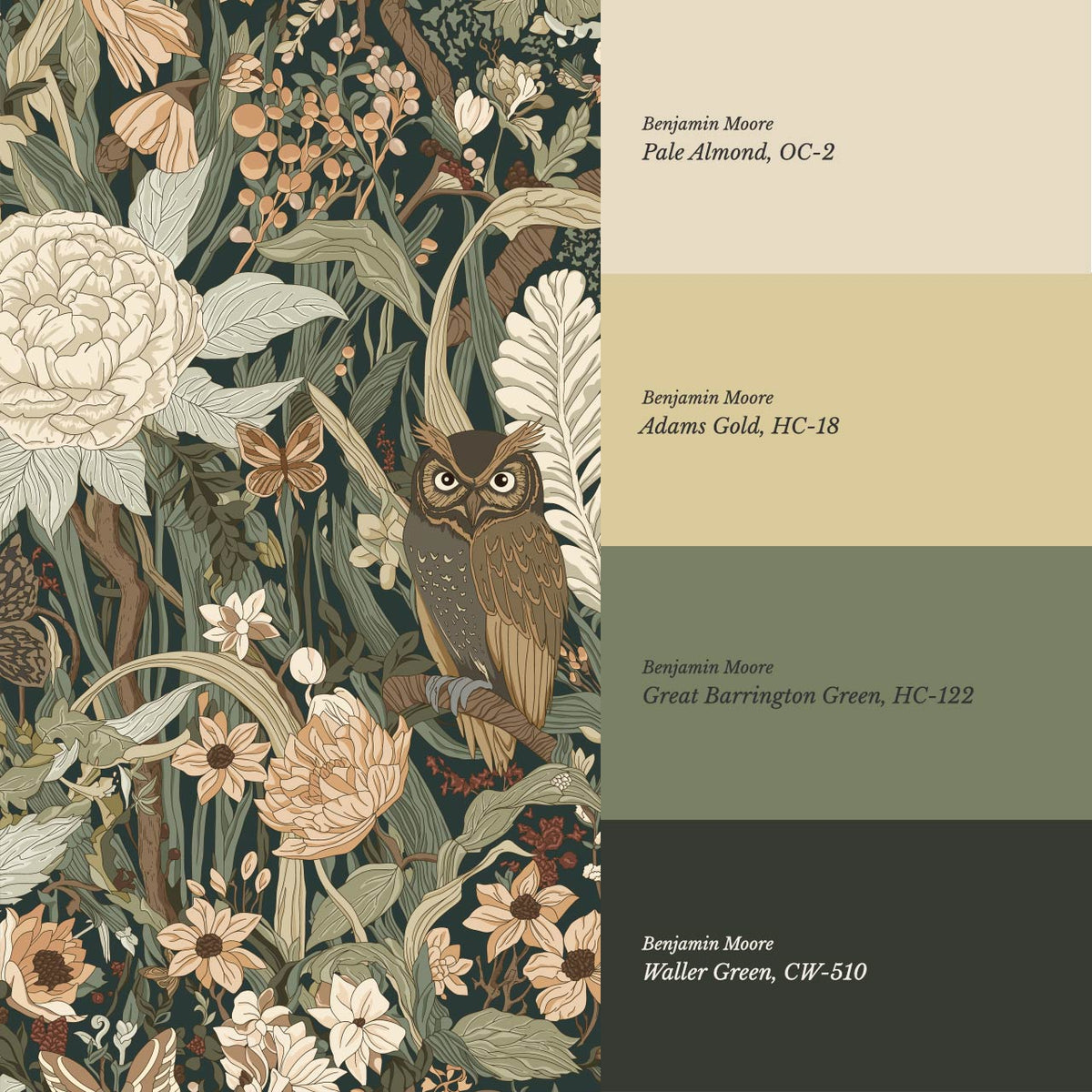 Valeria Secret Garden Deep Green Brown Rust Wallpaper