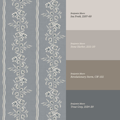 Valerie Country Stripe French Blue Wallpaper