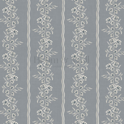 Valerie Country Stripe French Blue Wallpaper