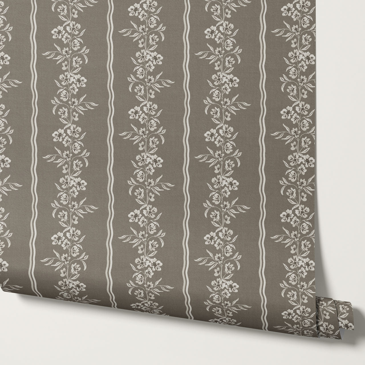 Valerie Country Stripe French Brown Wallpaper