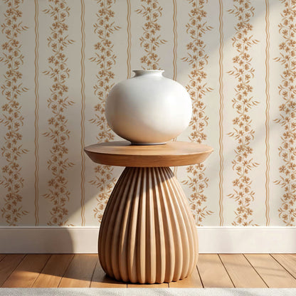 Valerie Country Stripe Butter Wallpaper
