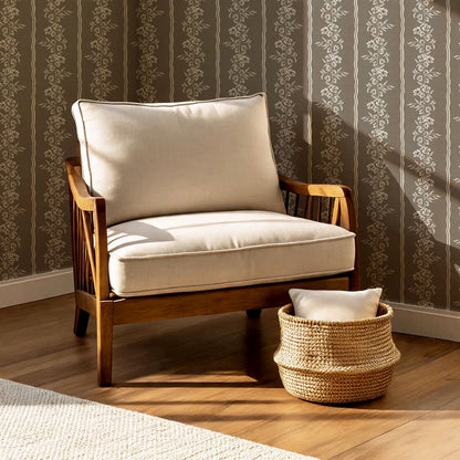 Valerie Country Stripe French Brown Wallpaper