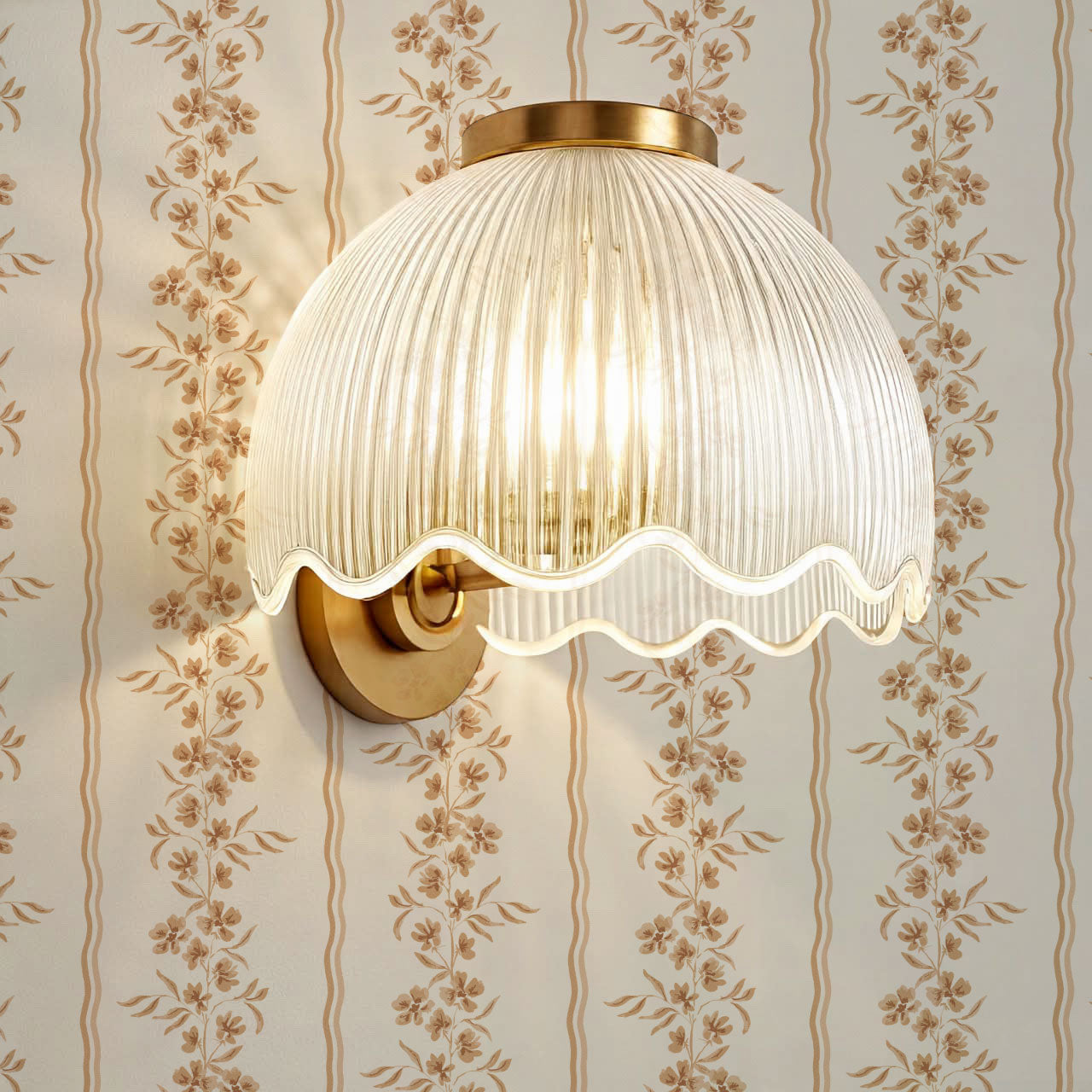 Valerie Country Stripe Butter Wallpaper