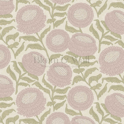 Vanessa Farmhouse Blooms Mauve Olive Wallpaper