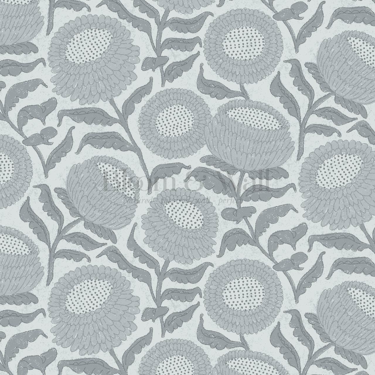 Vanessa Farmhouse Blooms Slate Blue Wallpaper