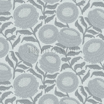 Vanessa Farmhouse Blooms Slate Blue Wallpaper