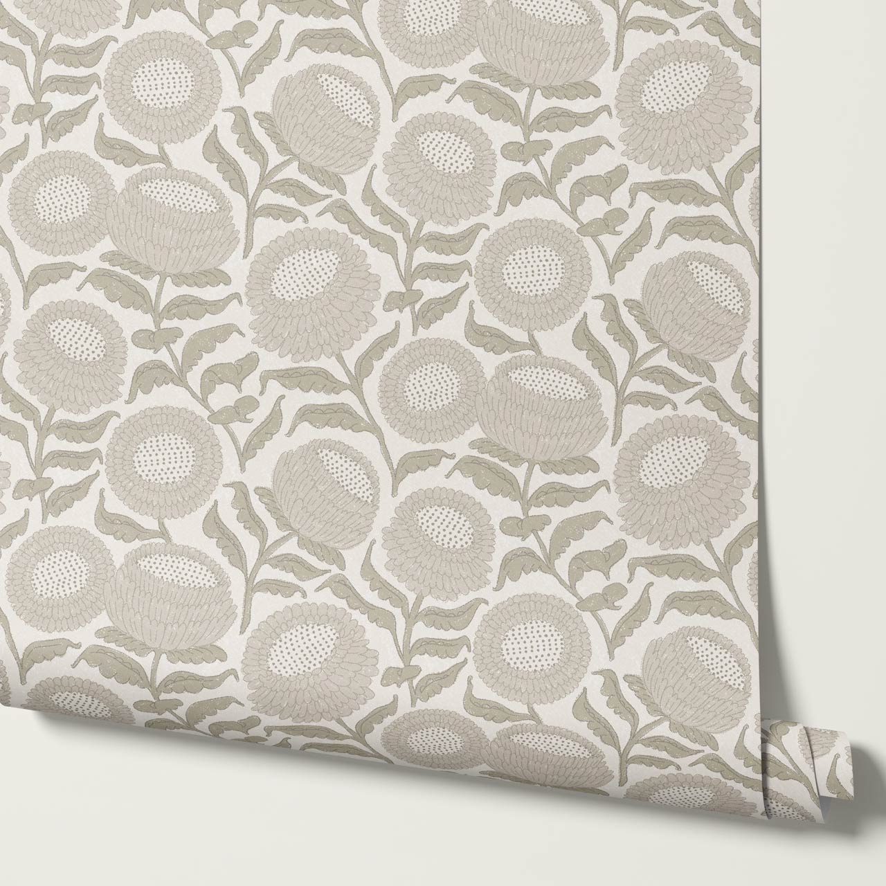 Vanessa Farmhouse Blooms French Gray Wallpaper
