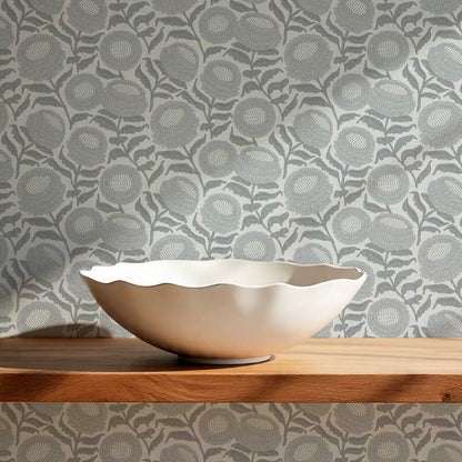 Vanessa Farmhouse Blooms Slate Blue Wallpaper