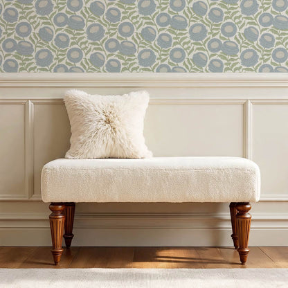 Vanessa Farmhouse Blooms Garden Blue Wallpaper