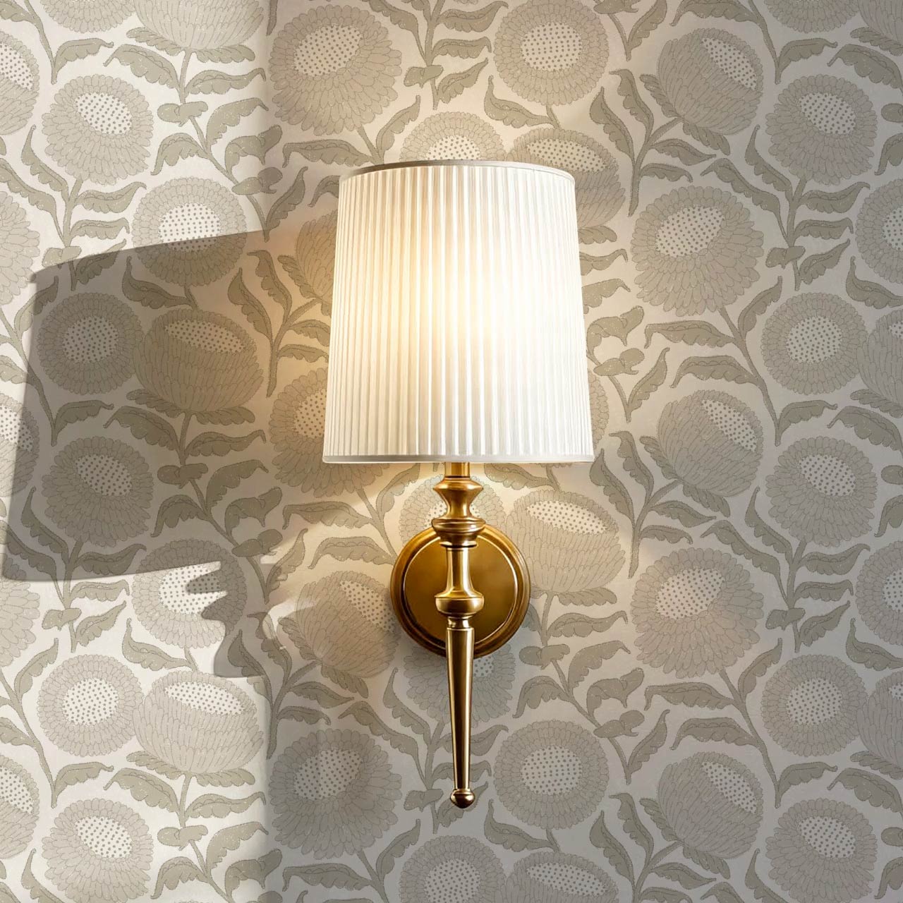 Vanessa Farmhouse Blooms French Gray Wallpaper