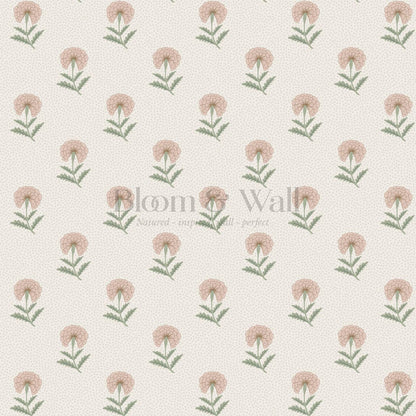 Vani Vintage Marigold Blush Sage Cream Wallpaper