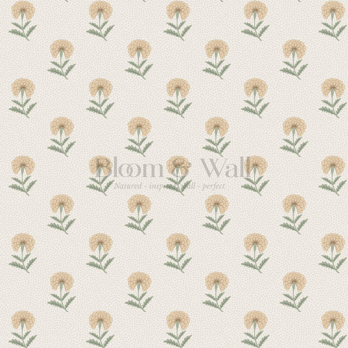 Vani Vintage Marigold Honey Sage Cream Wallpaper