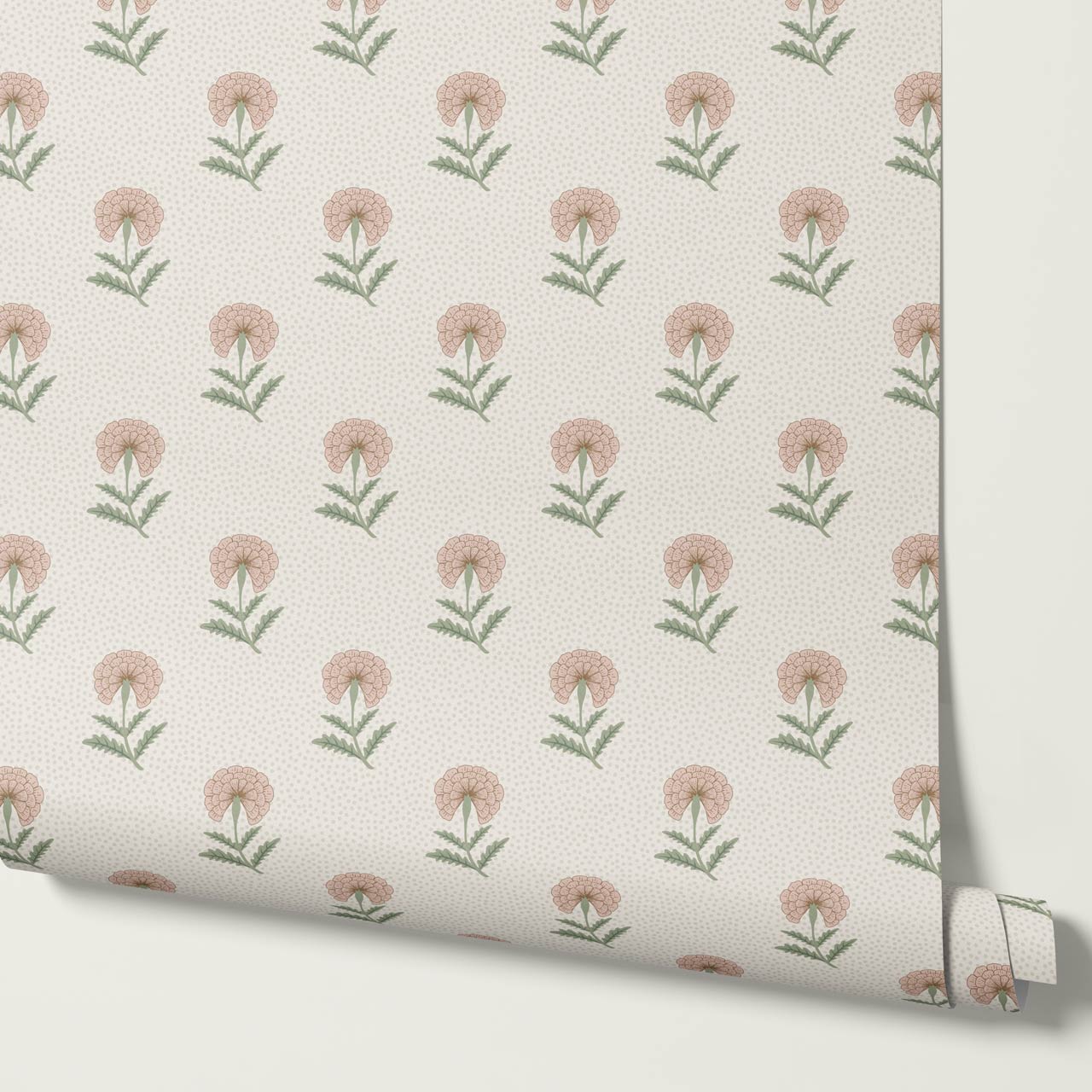 Vani Vintage Marigold Blush Sage Cream Wallpaper
