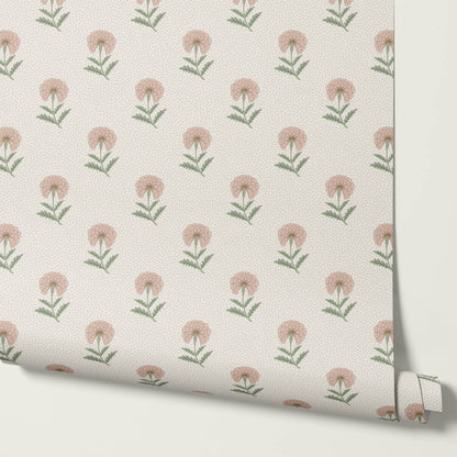 Vani Vintage Marigold Blush Sage Cream Wallpaper