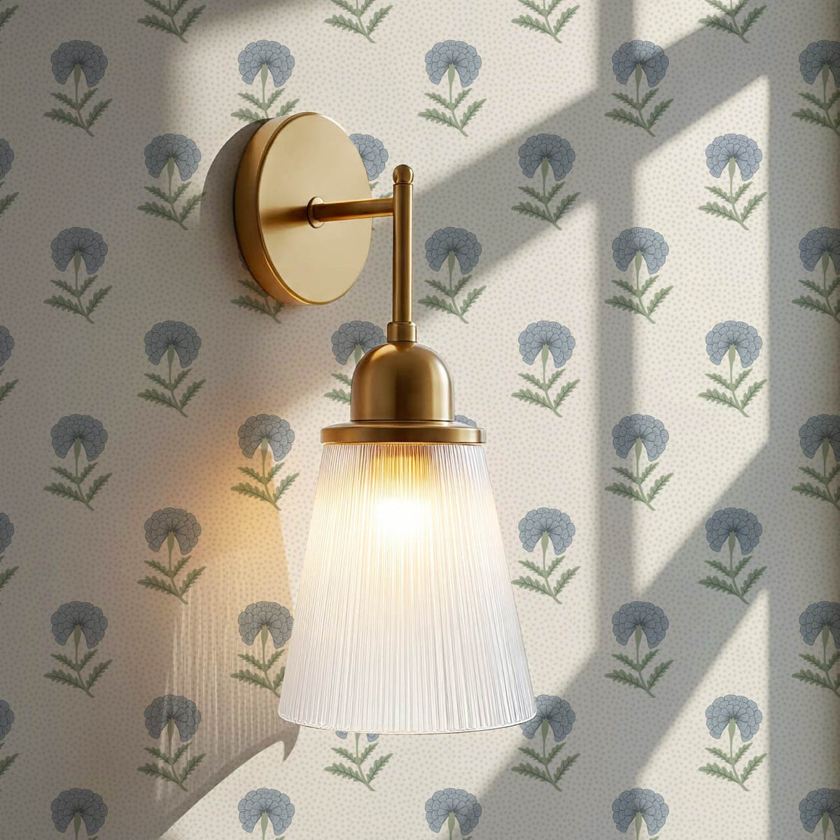 Vani Vintage Marigold French Blue Cream Wallpaper