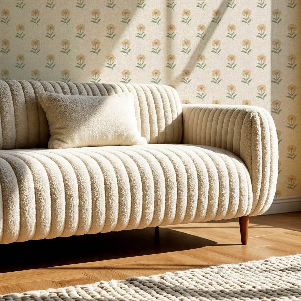 Vani Vintage Marigold Honey Sage Cream Wallpaper