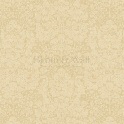 Varvaara Floral Damask Almond Yellow Wallpaper