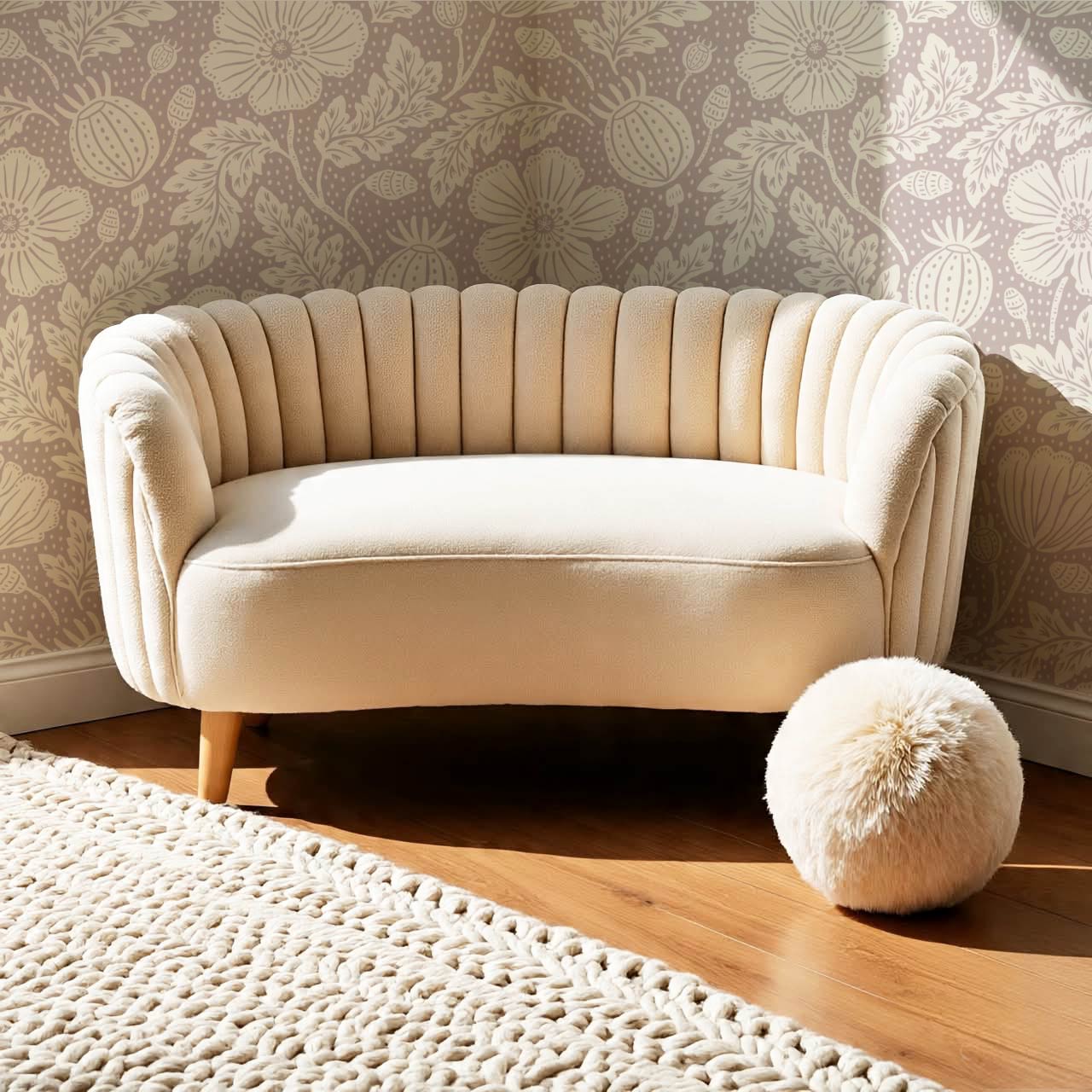 Vega Victorian Poppies Mauve Butter Wallpaper