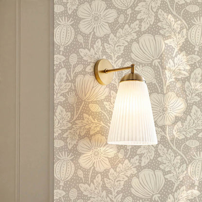 Vega Victorian Poppies Ivory Warm Stone Wallpaper