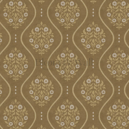 Vela Heritage Bellvine Olive Mustard Wallpaper