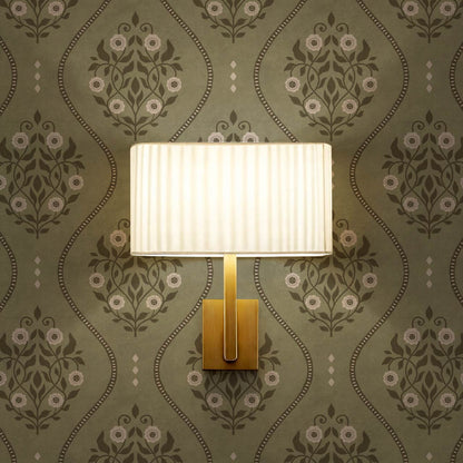 Vela Heritage Bellvine Green Olive Moss Wallpaper