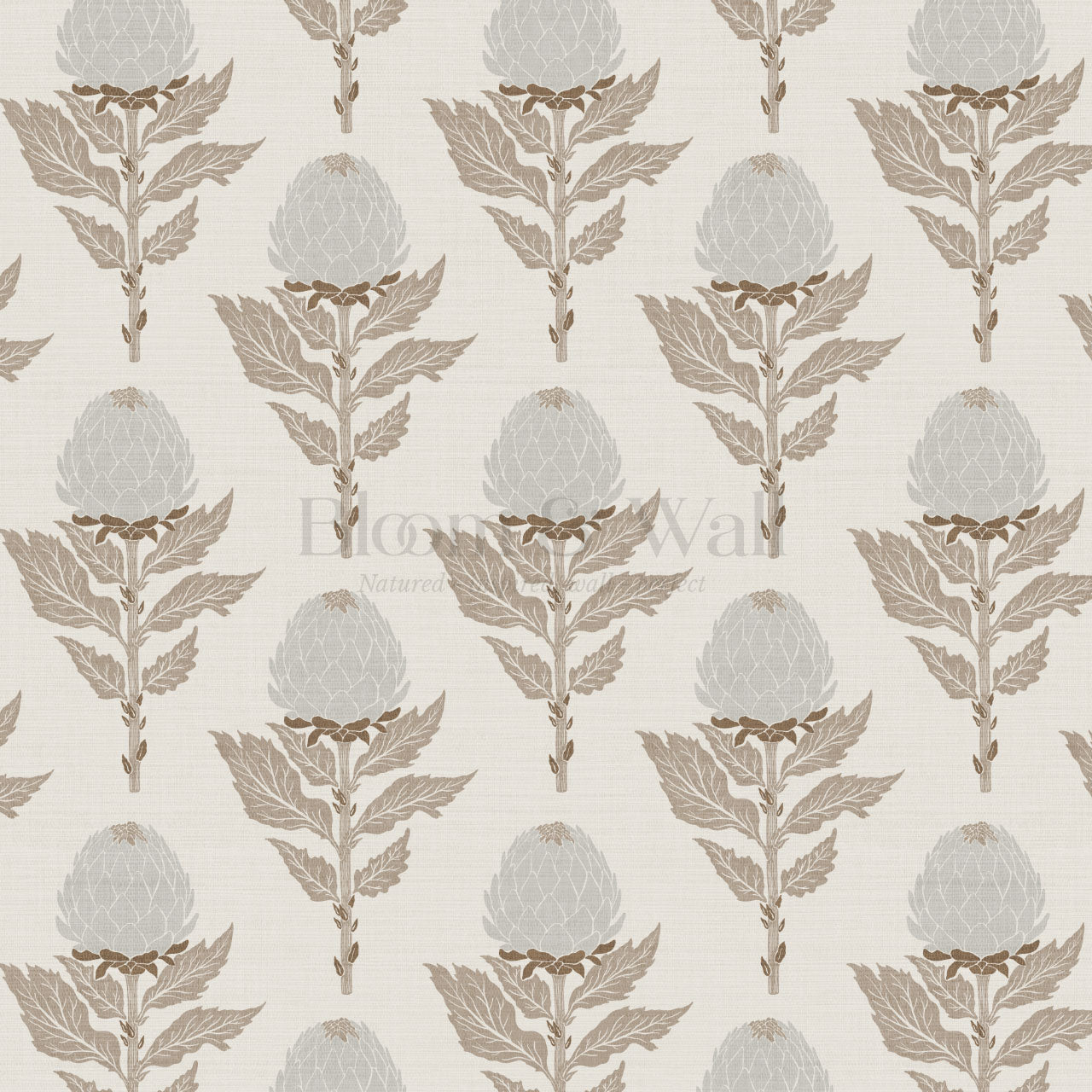 Vera Artichokes Dove Beige Wallpaper