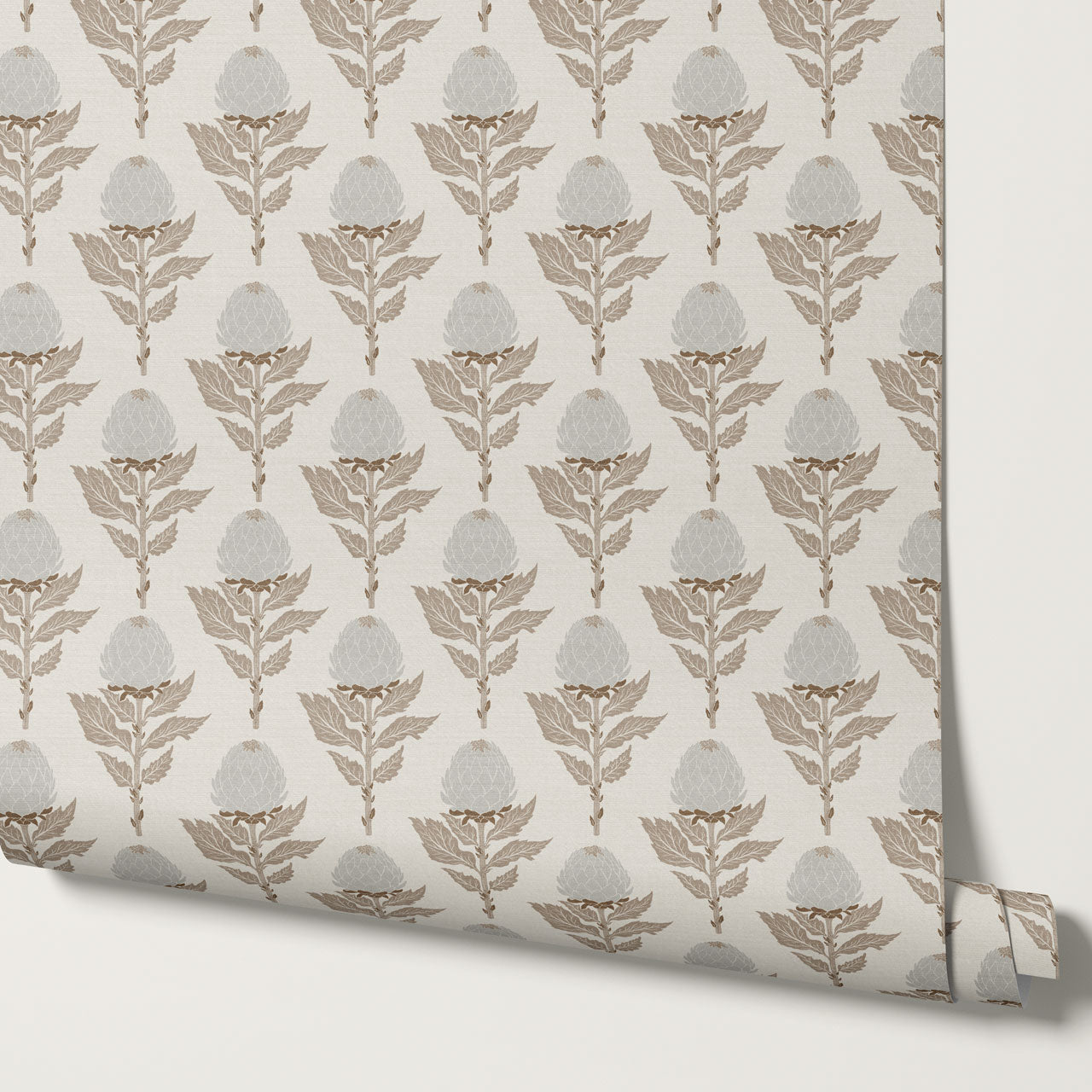 Vera Artichokes Dove Beige Wallpaper