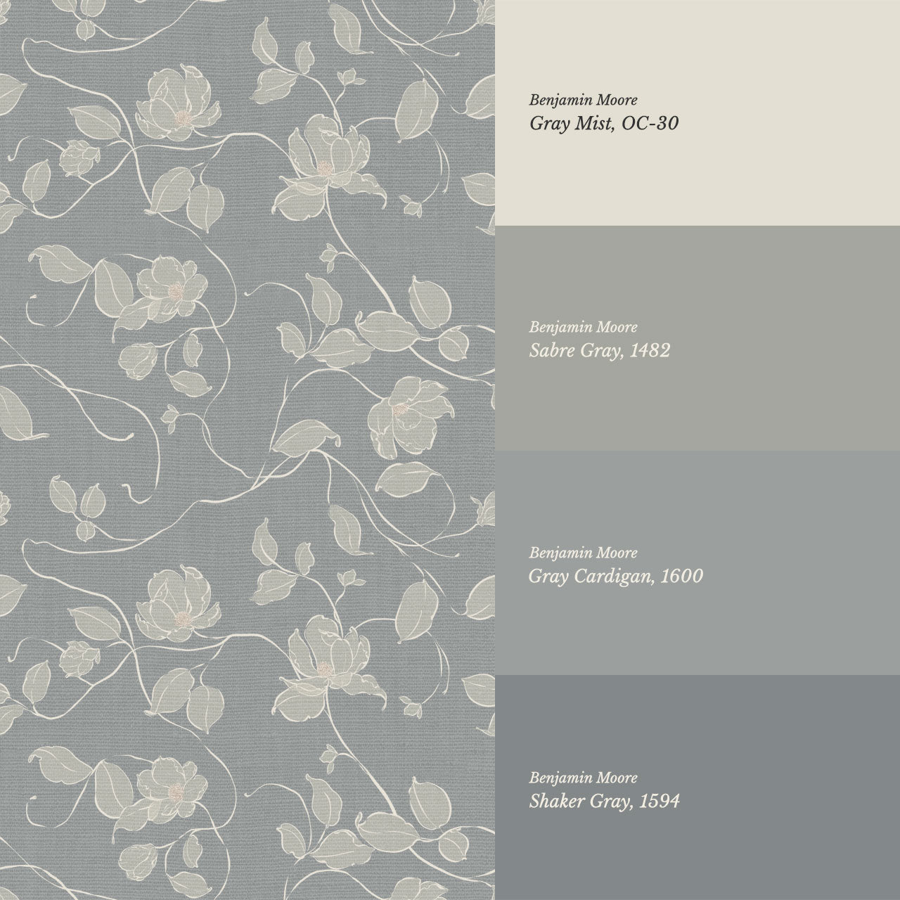 Verdantine Vines Dusty Blue Wallpaper