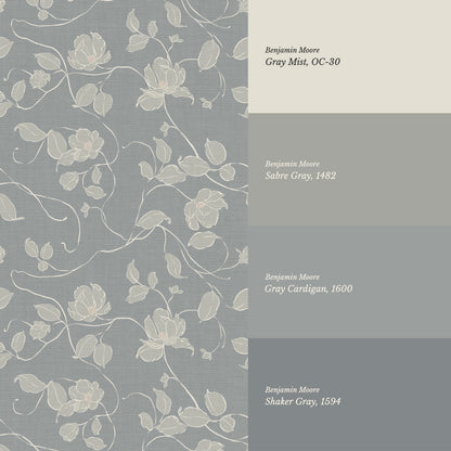 Verdantine Vines Dusty Blue Wallpaper