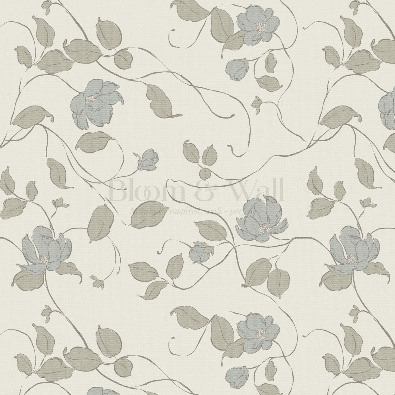 Verdantine Vines Blue Sage Wallpaper