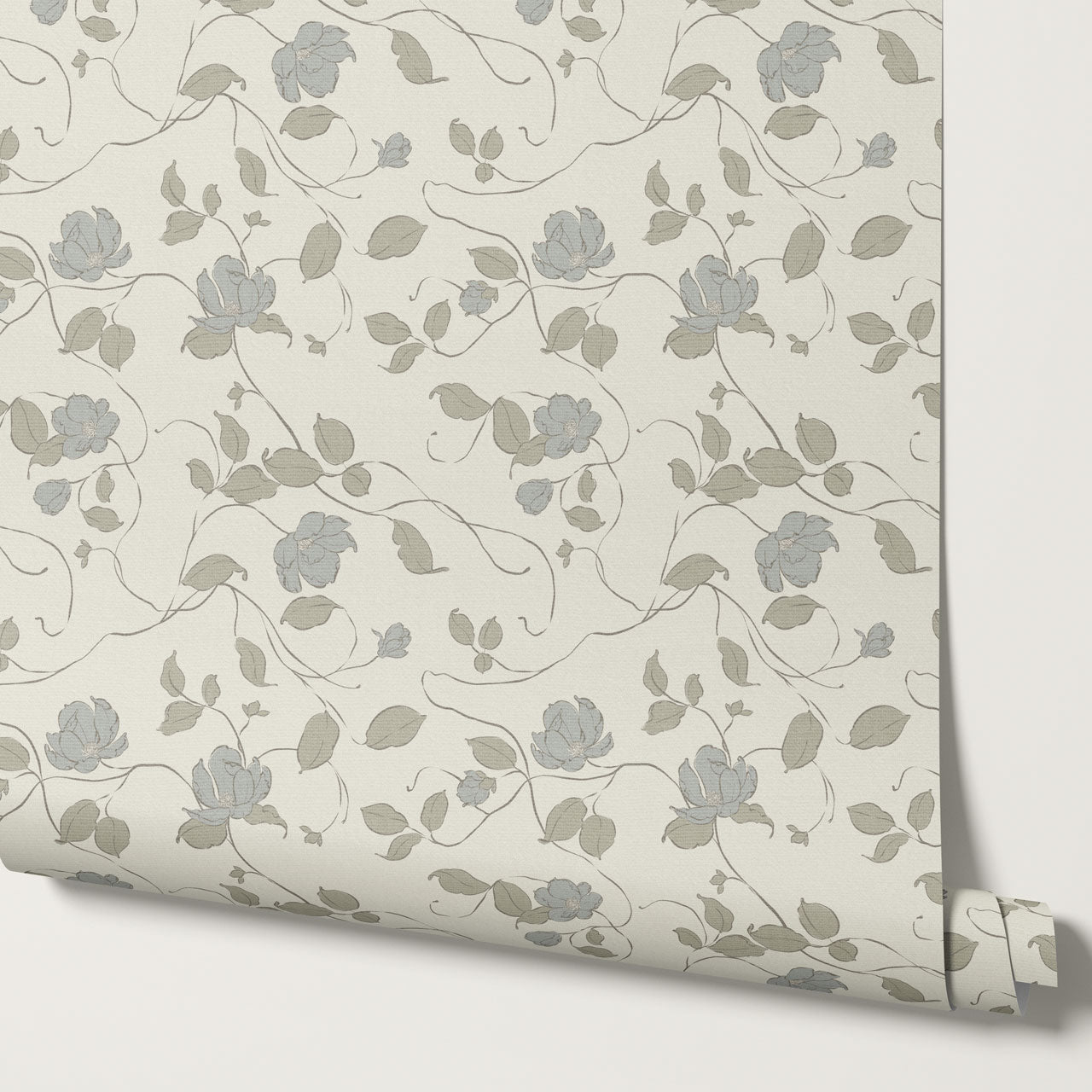 Verdantine Vines Blue Sage Wallpaper