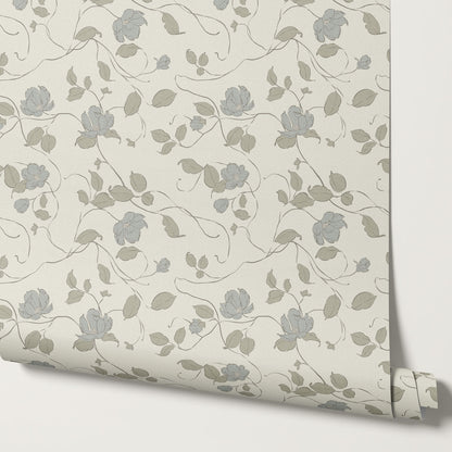 Verdantine Vines Blue Sage Wallpaper