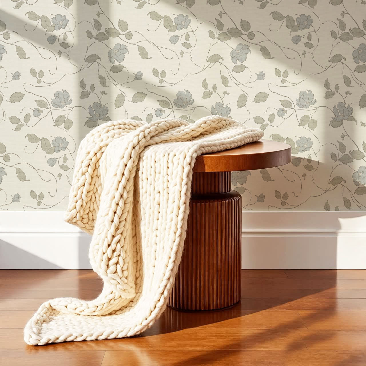 Verdantine Vines Blue Sage Wallpaper