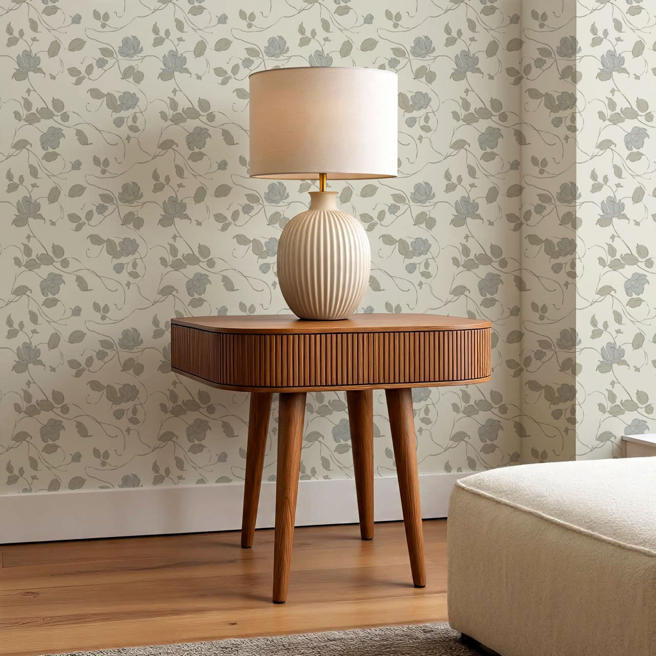 Verdantine Vines Blue Sage Wallpaper