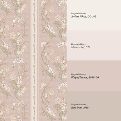 Veronica Fanciful Vines Mauve Sage Wallpaper