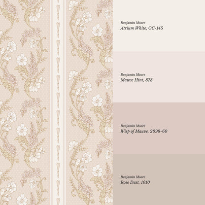 Veronica Fanciful Vines Soft Blush Beige Wallpaper