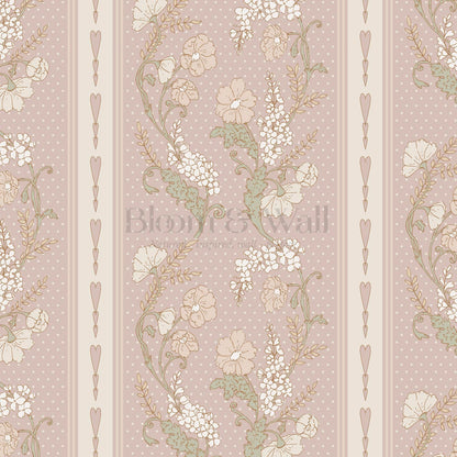 Veronica Fanciful Vines Mauve Sage Wallpaper