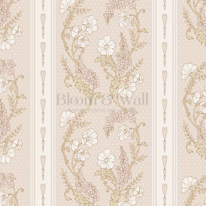 Veronica Fanciful Vines Soft Blush Beige Wallpaper