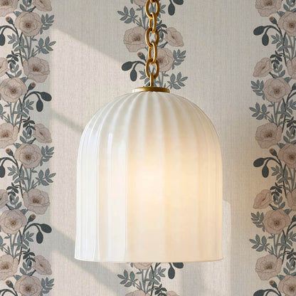 Vessa Poppy Garland Slate Rose Dust Wallpaper