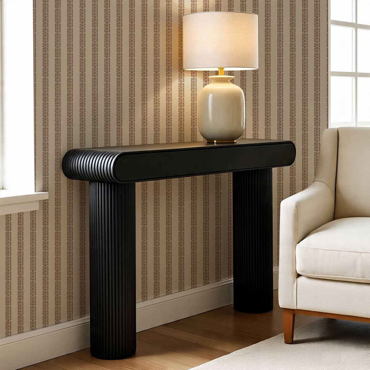 Victoria Stripe Antique Clay Tan Wallpaper